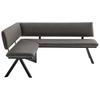 ECKBANK in Metall, Textil Schwarz, Dunkelgrau  - Dunkelgrau/Schwarz, Modern, Textil/Metall (150/190cm) - Cantus