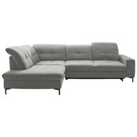 ECKSOFA in Chenille Hellgrau  240/308 cm  - Hellgrau/Schwarz, Design, Textil/Metall (240/308cm) - Xora