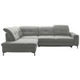 ECKSOFA in Chenille Hellgrau  240/308 cm  - Hellgrau/Schwarz, Design, Textil/Metall (240/308cm) - Xora