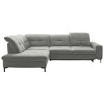 ECKSOFA in Chenille Hellgrau  240/308 cm  - Hellgrau/Schwarz, Design, Textil/Metall (240/308cm) - Xora