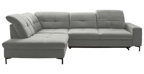 ECKSOFA in Chenille Hellgrau 240/308 cm - Hellgrau/Schwarz, Design, Textil/Metall (240/308cm) - Xora