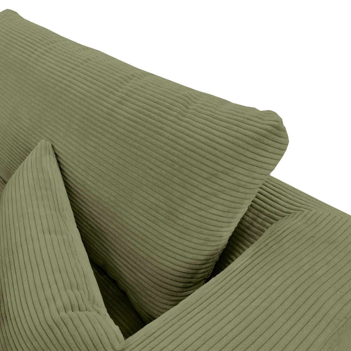 ECKSOFA in Cord Olivgrün  - Schwarz/Olivgrün, Design, Textil/Metall (313/172cm) - Livetastic