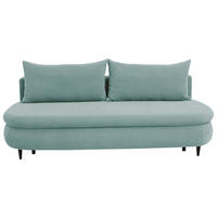 SCHLAFSOFA in Webstoff, Plüsch Mintgrün  - Schwarz/Mintgrün, Design, Textil (213/89/105cm) - Novel