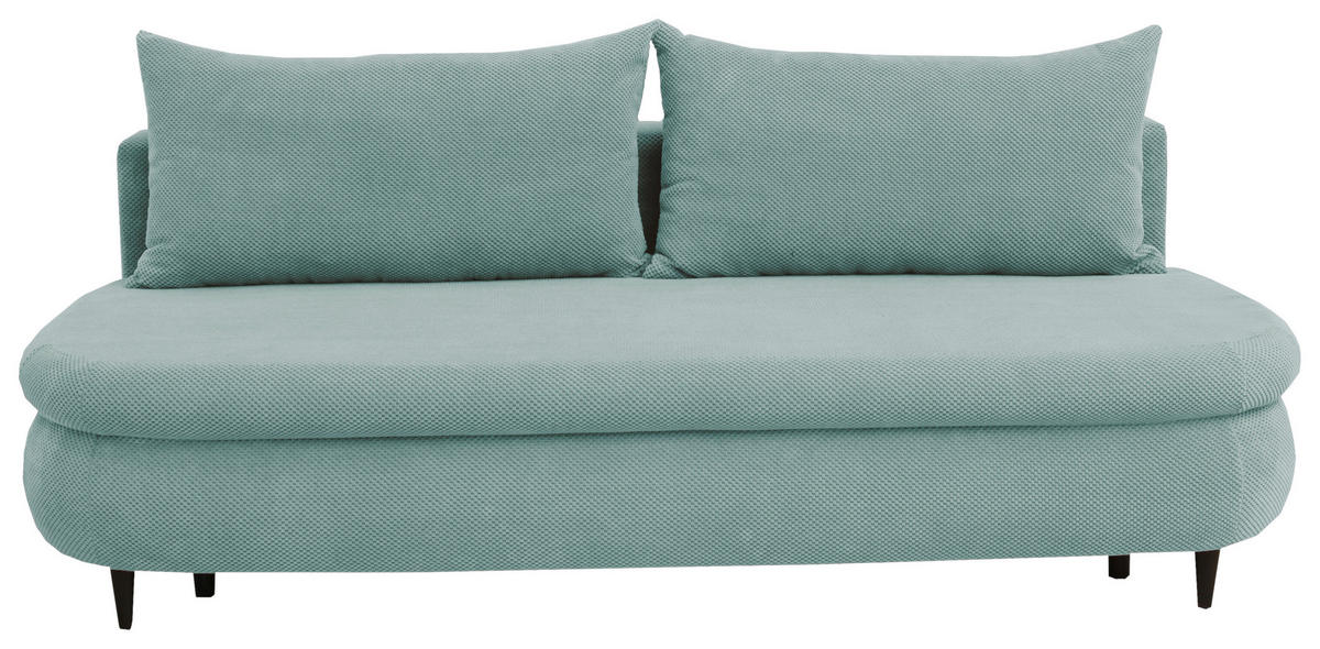 SCHLAFSOFA in Webstoff, Plüsch Mintgrün  - Schwarz/Mintgrün, Design, Textil (213/89/105cm) - Novel