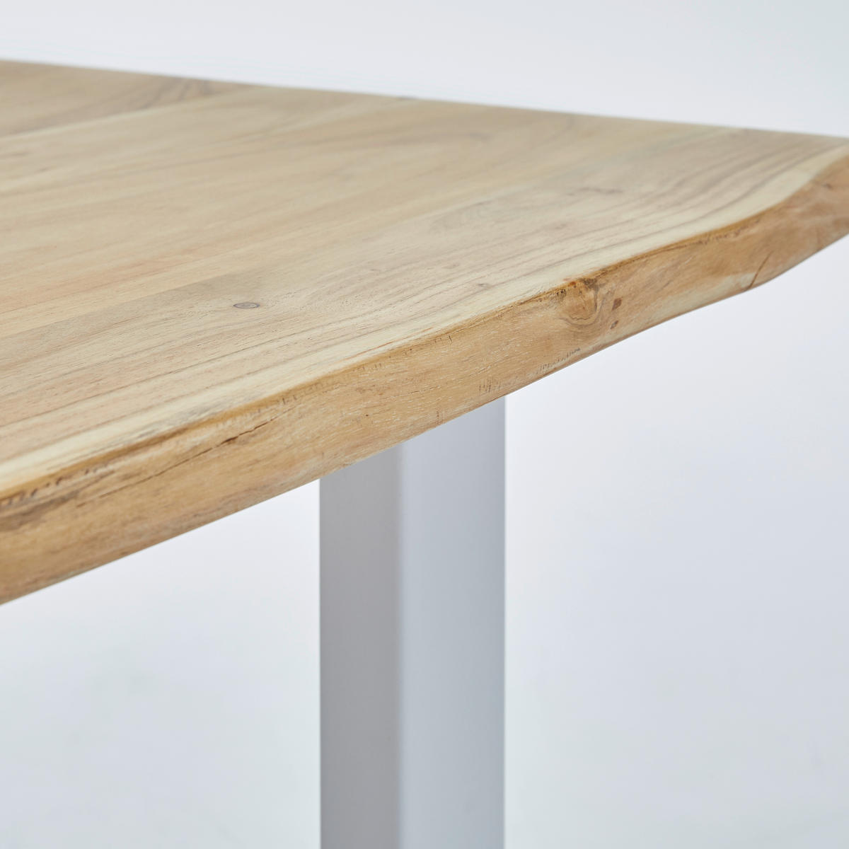 ÉTKEZŐASZTAL - akáciaszínű/fehér, Natur, fa/fém (160/90/76cm) - Livetastic