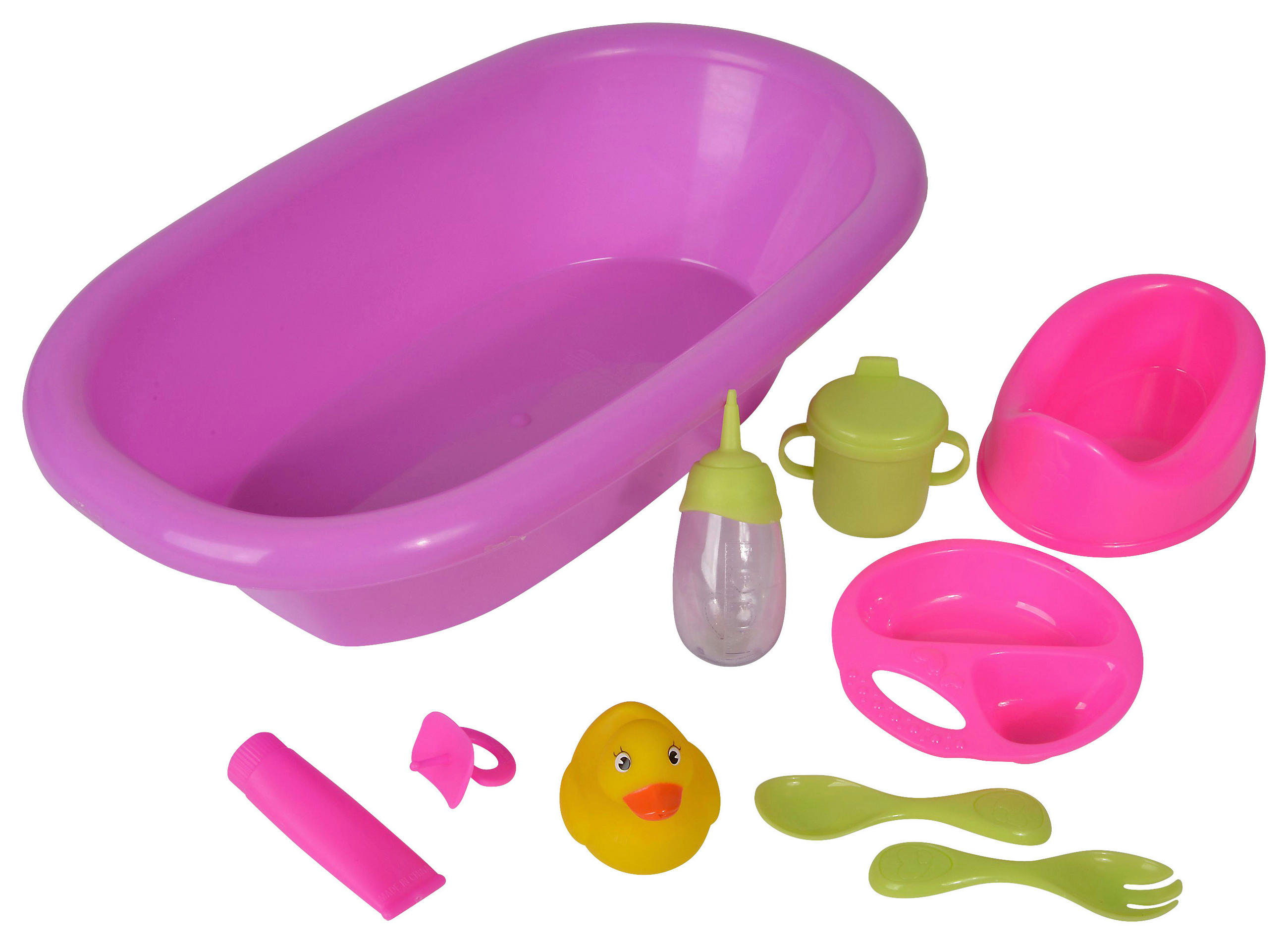 PUPPENBADEWANNE - Pink/Transparent, Basics, Papier/Kunststoff (73.5/22/30.5cm) - Simba
