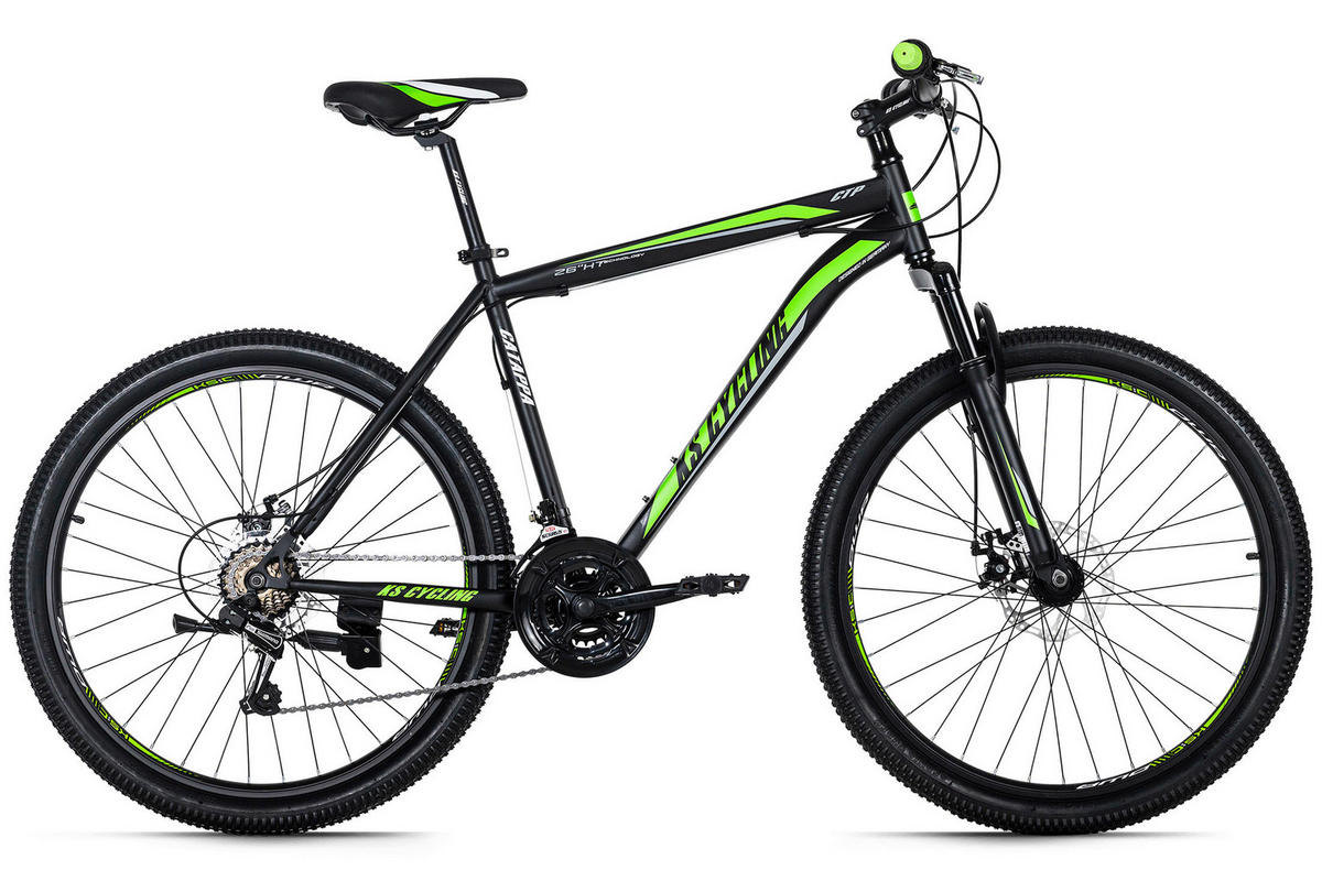 MOUNTAINBIKE 26 Zoll  - Schwarz/Grün, Basics, Metall (134/20,5/74cm) - KS Cycling