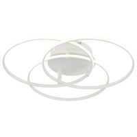 DECKENLEUCHTE 45,6/9,4 cm   - Opal/Weiß, MODERN, Kunststoff/Metall (45,6/9,4cm) - Novel