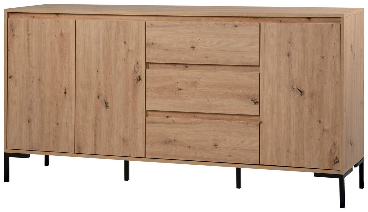 SIDEBOARD  in 170/87/40 cm  - Schwarz/Eiche Artisan, Design, Holzwerkstoff/Metall (170/87/40cm) - MID.YOU