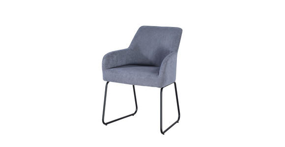 ARMLEHNSTUHL in Eisen Cord - Schwarz/Grau, Design, Textil/Metall (62/83/61cm) - Hom`in