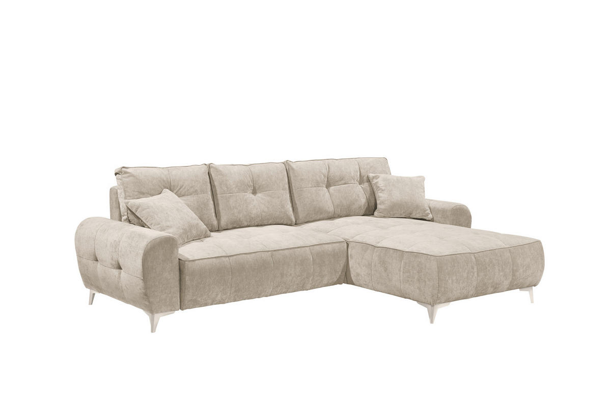 ECKSOFA Webstoff Beige  - Kaschmir/Beige, Modern, Kunststoff/Textil (284/191cm) - MID.YOU