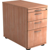 ANSTELLCONTAINER Nussbaumfarben  - Nussbaumfarben/Alufarben, KONVENTIONELL, Holzwerkstoff/Kunststoff (42,8/72-76/80cm) - Venda