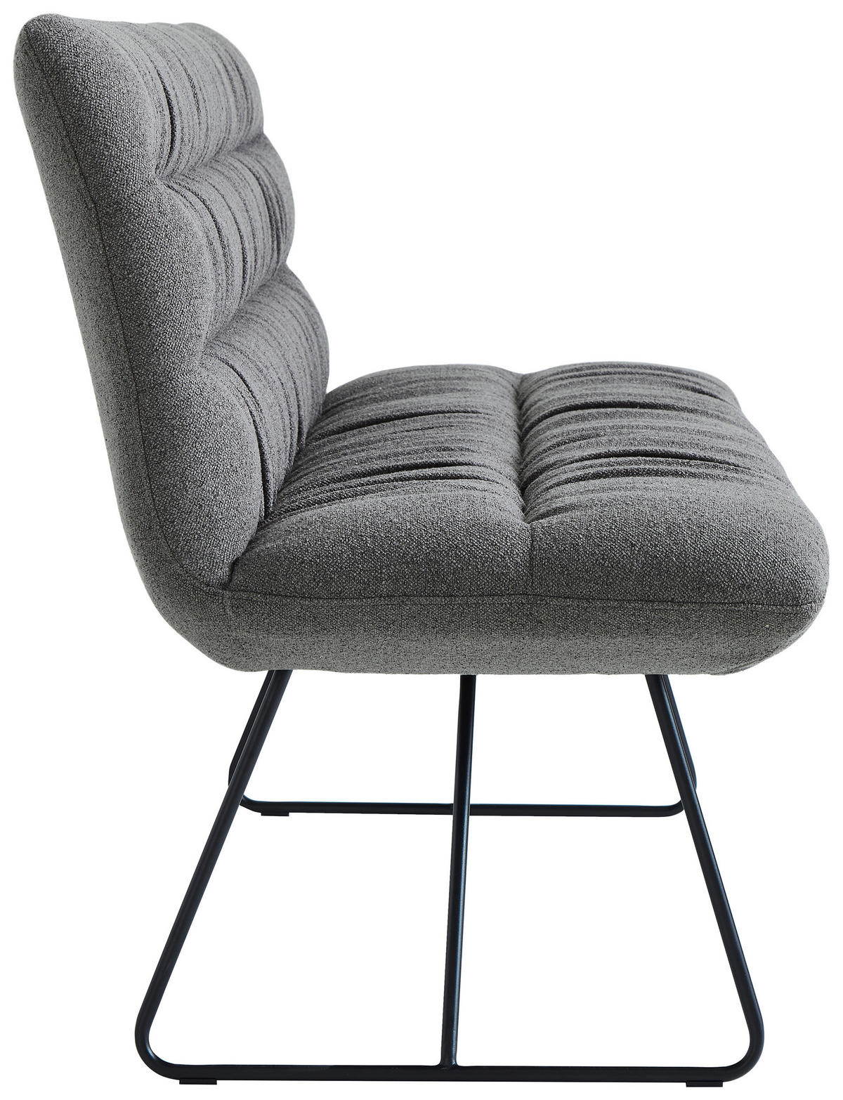 SITZBANK 182/88/66 cm Leinenoptik Schwarz, Cappuccino  - Schwarz/Cappuccino, Design, Textil/Metall (182/88/66cm) - Dieter Knoll