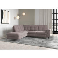 ECKSOFA in Flachgewebe Taupe  212/244 cm  - Taupe/Schwarz, MODERN, Textil/Metall (212/244cm) - Sit & More
