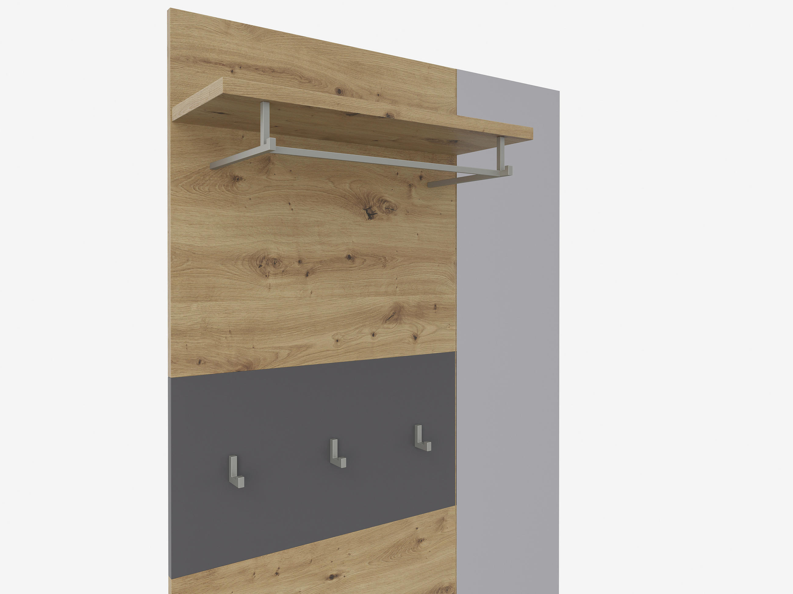 GARDEROBE  in 90/194/31 cm  - Anthrazit/Eiche Artisan, KONVENTIONELL, Holzwerkstoff (90/194/31cm) - Boxxx