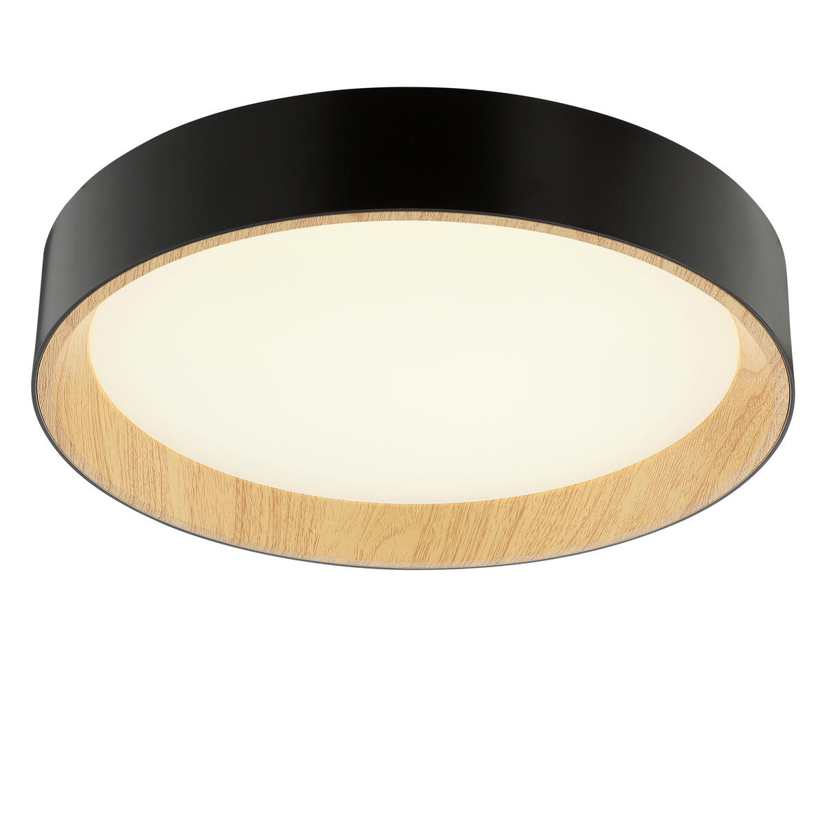 LED PLAFONJERA - boja bukve/crna, Osnovno, metal/plastika (39/7,7cm)