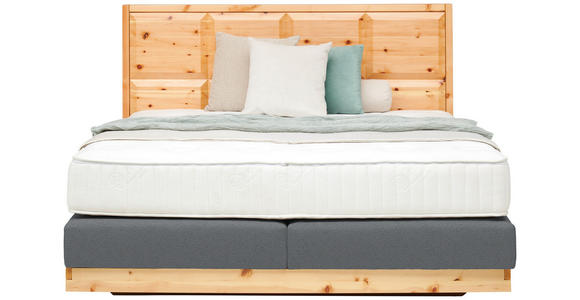 BOXSPRINGBETT 180/200 cm  in Zirbelkieferfarben, Dunkelgrau  - Dunkelgrau/Zirbelkieferfarben, Natur, Holz/Textil (180/200cm) - Valnatura