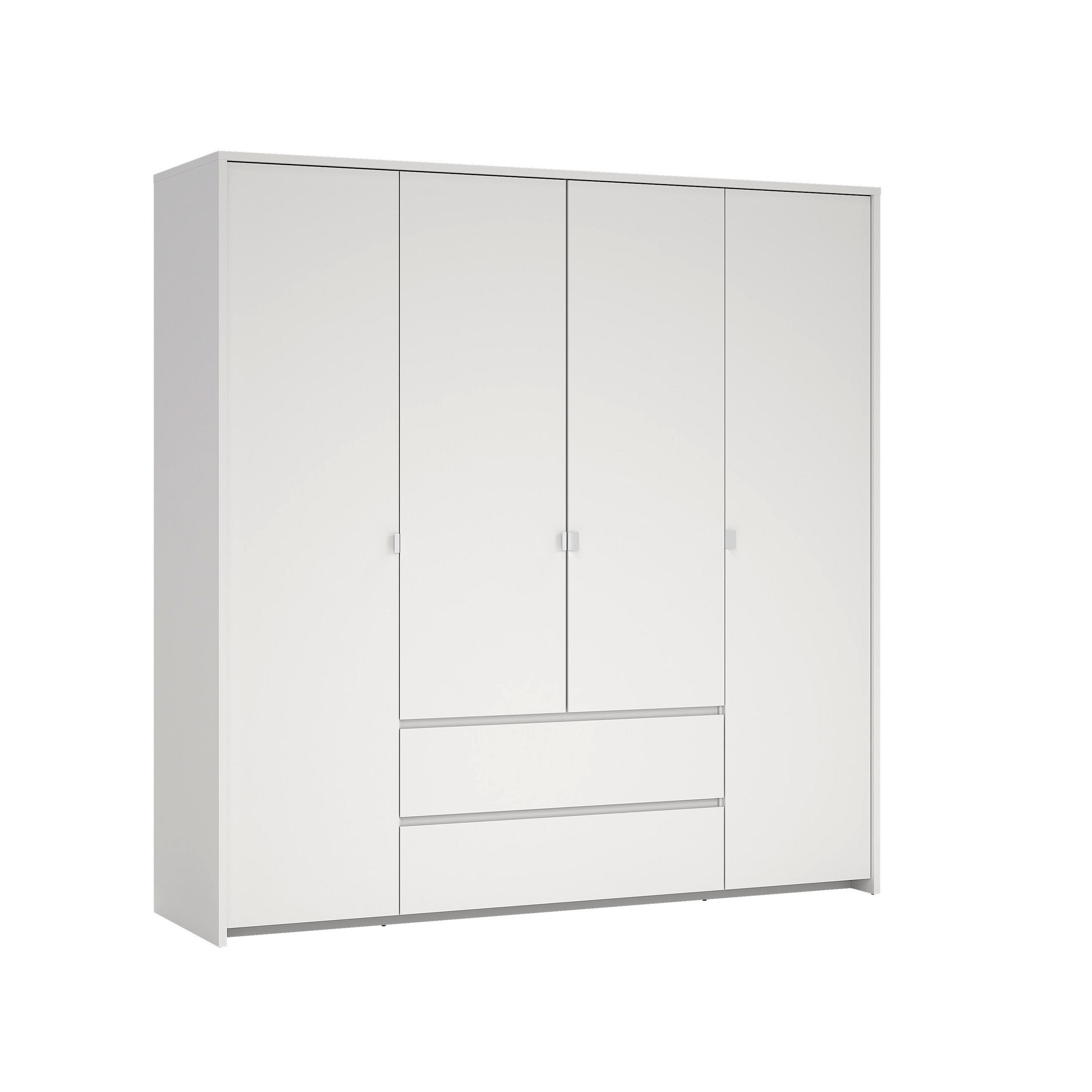 DREHTÜRENSCHRANK 197/202/58 cm 4-türig Weiß  - Weiß, KONVENTIONELL, Holzwerkstoff/Metall (197/202/58cm) - Boxxx