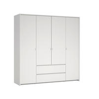 DREHTÜRENSCHRANK 197/202/58 cm 4-türig Weiß  - Weiß, KONVENTIONELL, Holzwerkstoff/Metall (197/202/58cm) - Boxxx