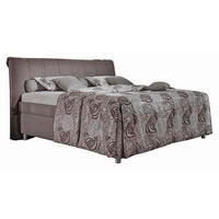 POLSTERBETT 180/200 cm,  in Braun, Matratze, Lattenrost, Bettkasten, H2 = mittel, H3 = fest  - Birkefarben/Silberfarben, KONVENTIONELL, Holz/Textil (180/200cm) - Esposa