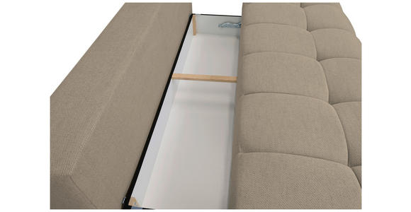 BOXSPRINGSOFA in Chenille Beige  - Beige/Schwarz, MODERN, Kunststoff/Textil (210/72/105cm) - Cantus