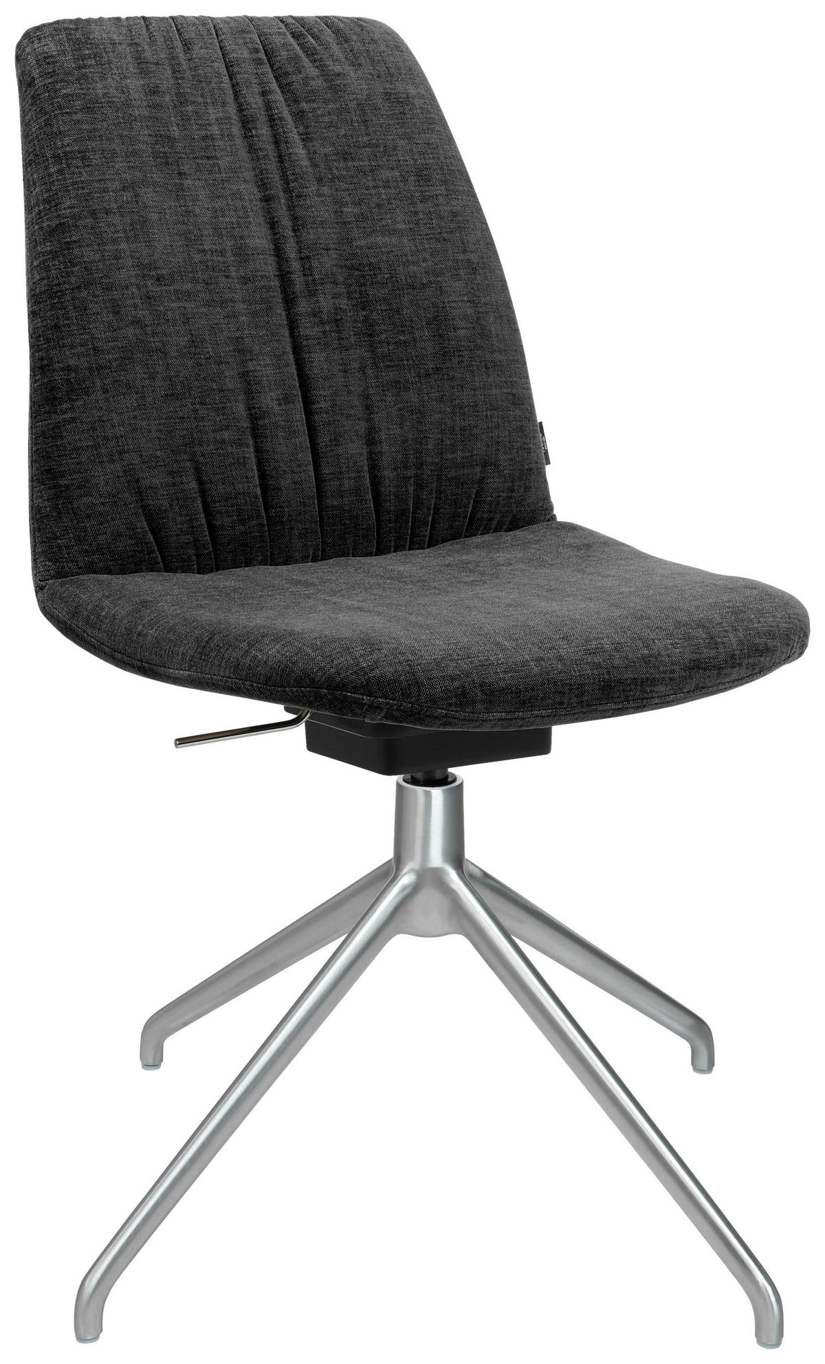 STUHL Velours Graphitfarben, Alufarben  - Graphitfarben/Alufarben, Design, Textil/Metall (46/81,5-84,5/55cm) - Johann Jakob