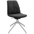 STUHL  in Aluminium Velours Metall, Textil  - Alufarben/Graphitfarben, Design, Textil/Metall (46/81,5-84,5/55cm) - Johann Jakob