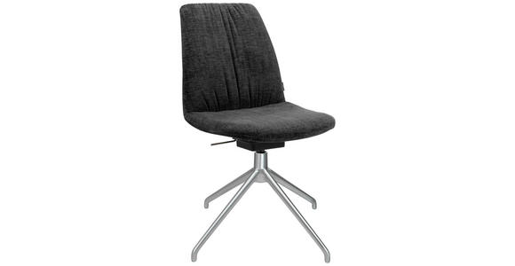 STUHL in Aluminium Velours Metall, Textil - Alufarben/Graphitfarben, Design, Textil/Metall (46/81,5-84,5/55cm) - Johann Jakob