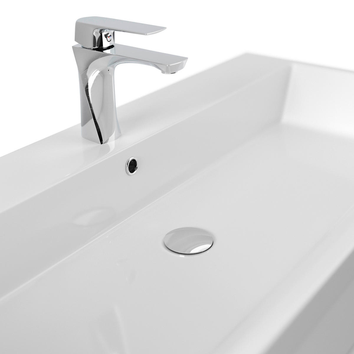 WASCHTISCHKOMBI 100 cm  - Weiß Hochglanz, Basics, Holzwerkstoff (100cm) - MID.YOU