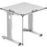 SCHREIBTISCH Silberfarben, Ahornfarben - Silberfarben/Ahornfarben, KONVENTIONELL, Metall (80/65 (85)/80cm) SCHREIBTISCH Silberfarben, Ahornfarben - Silberfarben/Ahornfarben, KONVENTIONELL, Metall (80/65 (85)/80cm)
