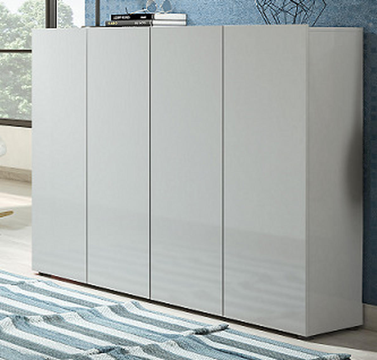 SCHUHSCHRANK Grau  - Schwarz/Grau, Design, Holzwerkstoff/Kunststoff (160/115/34cm) - Xora