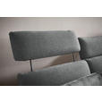 ECKSOFA in Flachgewebe Grau  259/152 cm  - Schwarz/Grau, Design, Textil/Metall (259/152cm) - Dieter Knoll