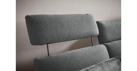 ECKSOFA in Flachgewebe Grau 259/152 cm - Schwarz/Grau, Design, Textil/Metall (259/152cm) - Dieter Knoll