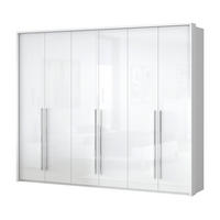 ORMAR SA KLASIČNIM VRATIMA bela, bela visoki sjaj  227/226/60 cm  - bela visoki sjaj/bela, Dizajnerski, pločasti materijal/plastika (227/226/60cm)