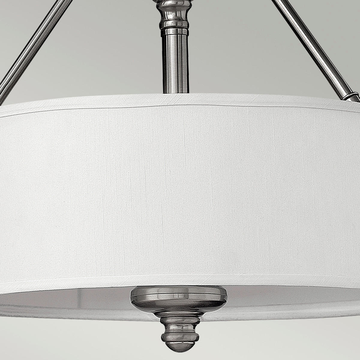 DECKENLEUCHTE  40.6/38.1 cm    - Nickelfarben, LIFESTYLE, Glas/Textil (40.6/38.1cm) - Elstead Lighting