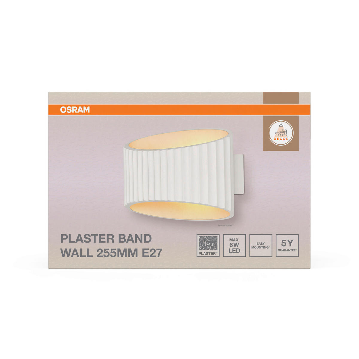 WANDLEUCHTE 25.5/14.3/18 cm   - Weiß, Basics, Stein (25.5/14.3/18cm) - Osram