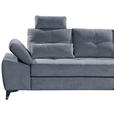 ECKSOFA Blau Mikrovelours  - Chromfarben/Blau, KONVENTIONELL, Kunststoff/Textil (270/170cm) - Carryhome