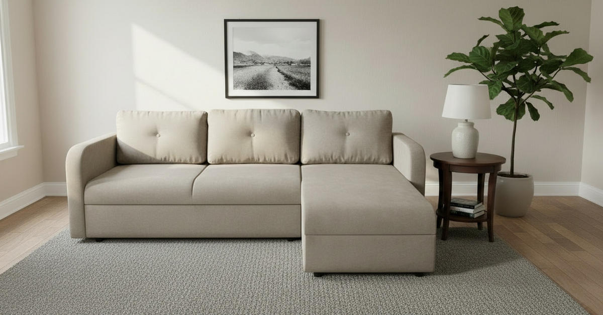 ECKSOFA Taupe Jacquard  - Taupe/Schwarz, Trend, Kunststoff/Textil (214/144cm) - Livetastic