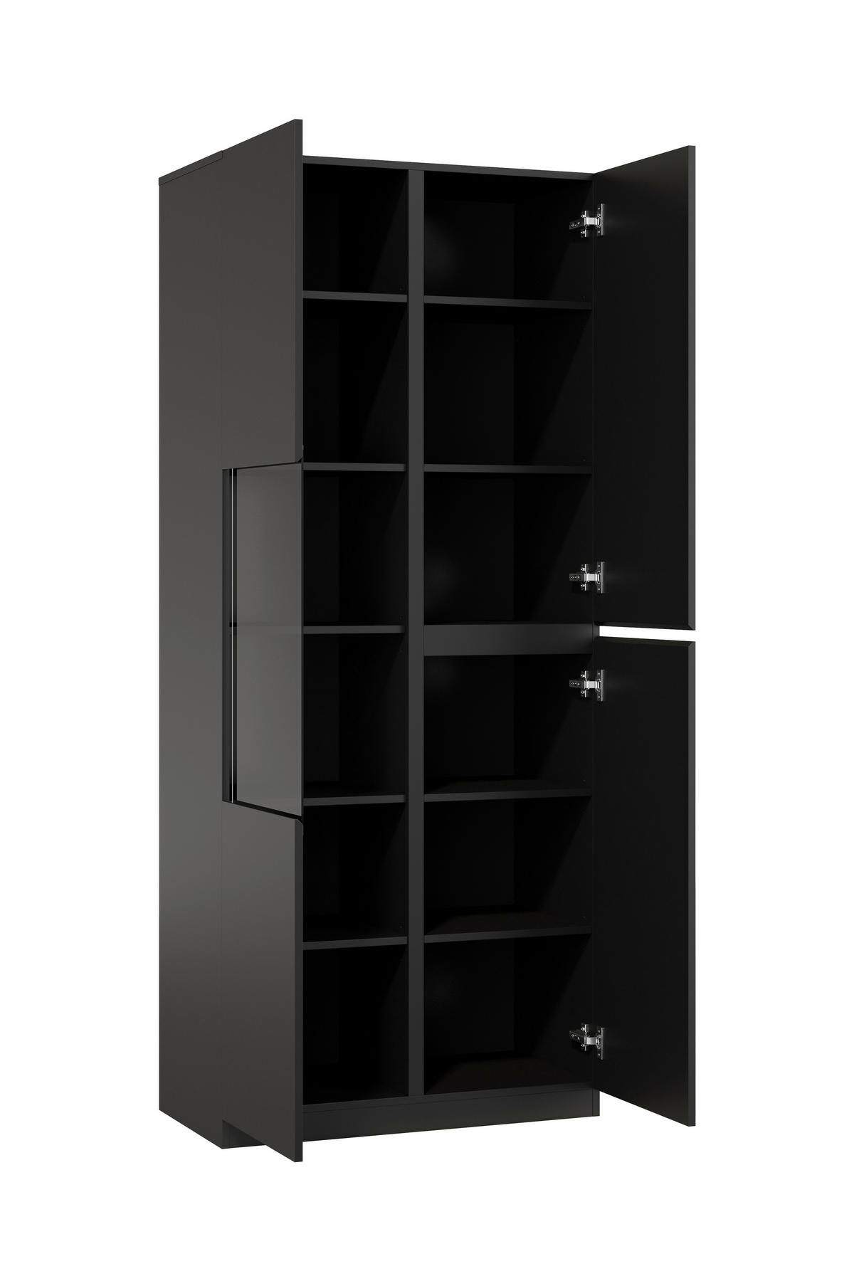 VITRINE Schwarz  - Schwarz, Design, Glas/Holzwerkstoff (79,4/187,5/40cm) - MID.YOU