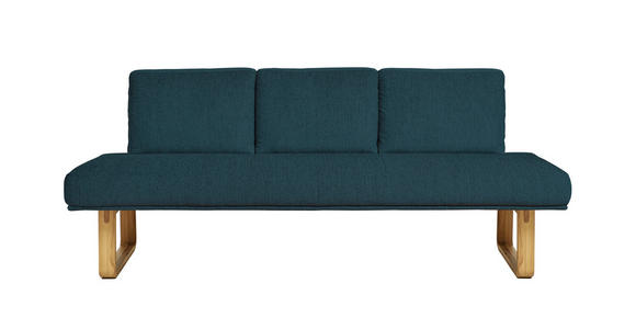 SITZBANK 224/92/78 cm in Dunkelblau - Eichefarben/Dunkelblau, Design, Holz/Textil (224/92/78cm) - Dieter Knoll