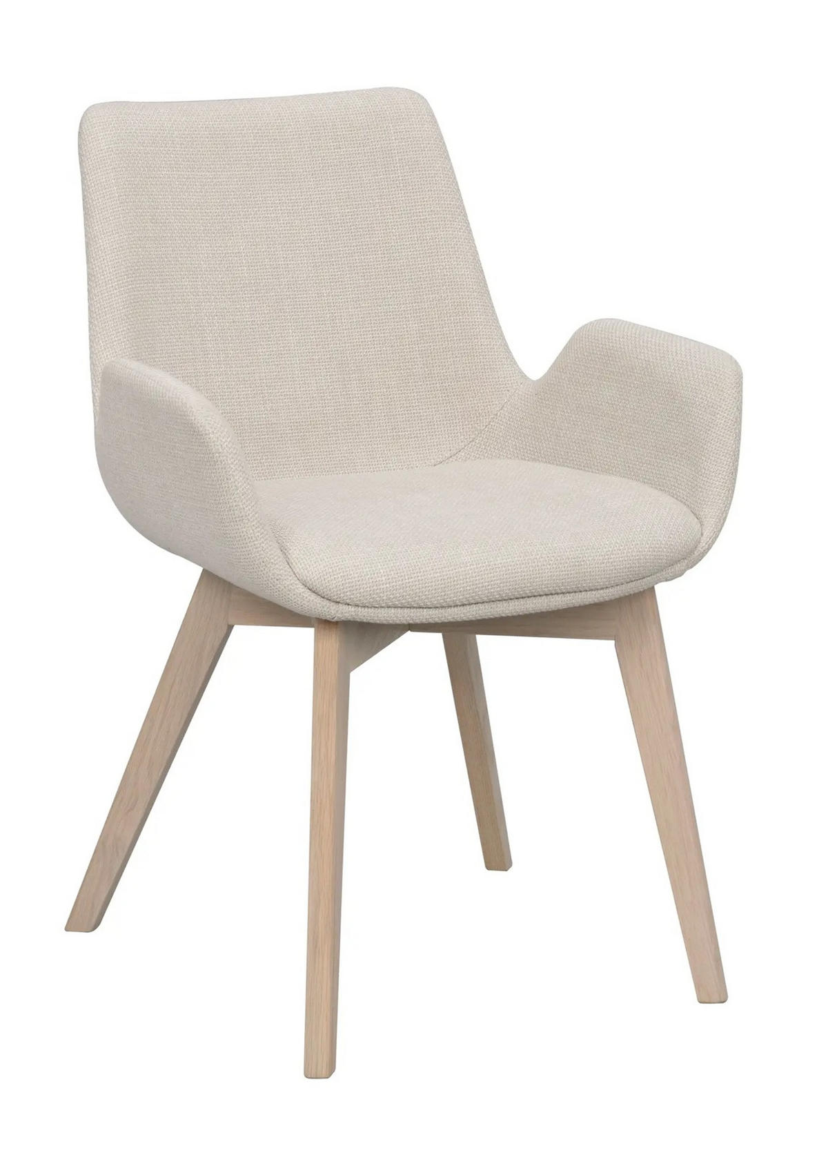 STOL MED ARMSTÖD     - beige/ek Bianco, Klassisk, trä/textil (59/81/59cm) - Rowico