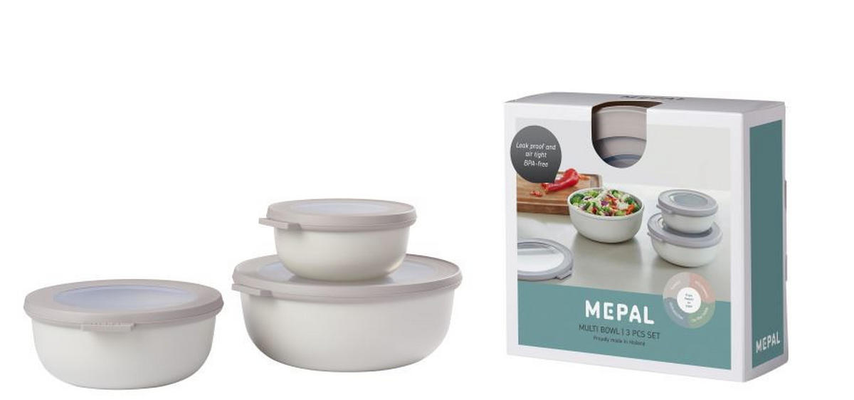 VORRATSDOSENSET 3-teilig  - Weiß, KONVENTIONELL, Kunststoff - Mepal