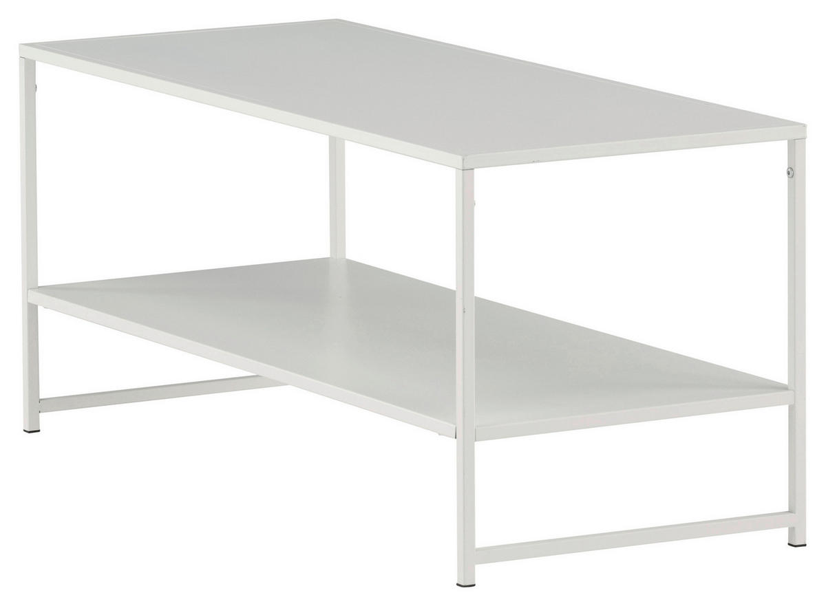 COUCHTISCH 102/43/45 cm rechteckig Weiß  - Weiß, Design, Metall (102/43/45cm) - Livetastic
