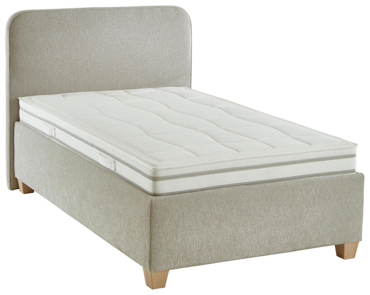 POLSTERBETT 120/200 cm  Naturfarben  - Weiss/Naturfarben, Konventionell, Holz/Textil (120/200cm) - Beldomo - Sleep