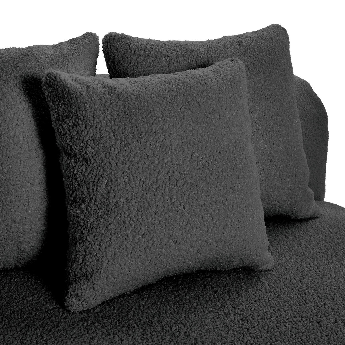 ECKSOFA in Flachgewebe, Teddystoff Dunkelgrau  - Dunkelgrau, Trend, Textil (300/315cm) - Livetastic
