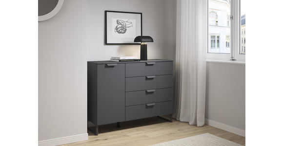 KOMMODE  in 120/92/42 cm  - Dunkelgrau, Design, Holzwerkstoff/Metall (120/92/42cm) - Carryhome