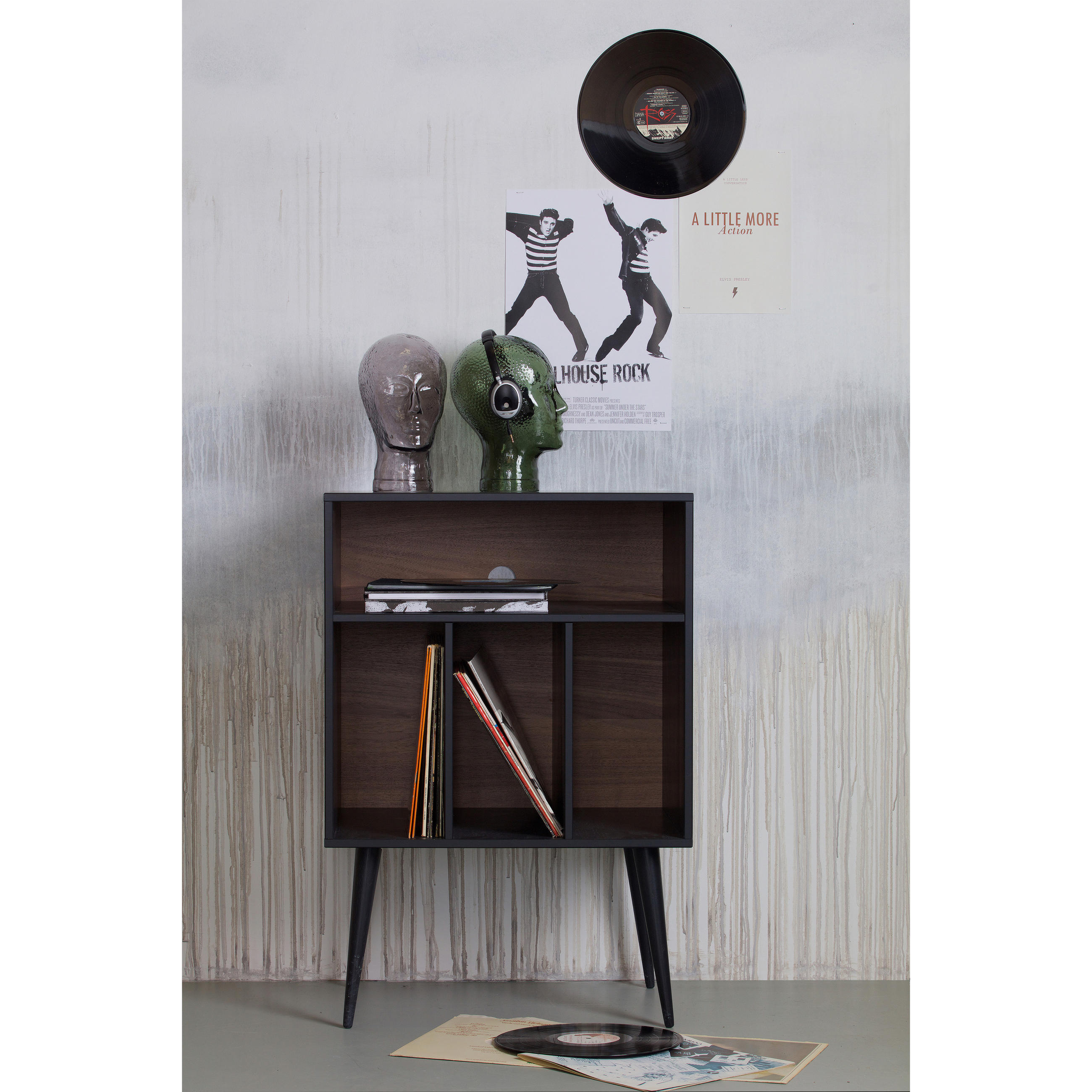 KOMMODE James in 60/83/44 cm - Walnussfarben/Schwarz, Design, Holz/Holzwerkstoff (60/83/44cm) - Livetastic