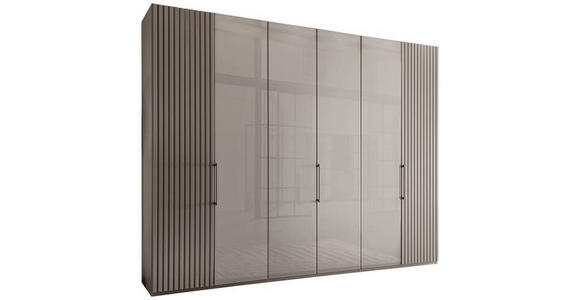 DREHTÜRENSCHRANK 300/236/58 cm 6-türig Hellgrau - Schieferfarben/Hellgrau, Design, Glas/Holzwerkstoff (300/236/58cm) - Novel
