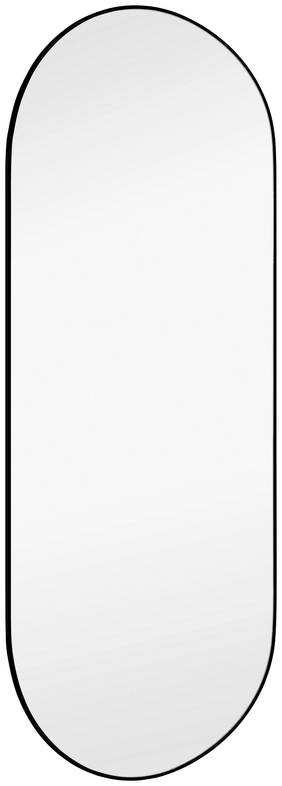 WANDSPIEGEL 30/70/0,4 cm    in oval  - Schwarz, KONVENTIONELL, Glas/Metall (30/70/0,4cm)