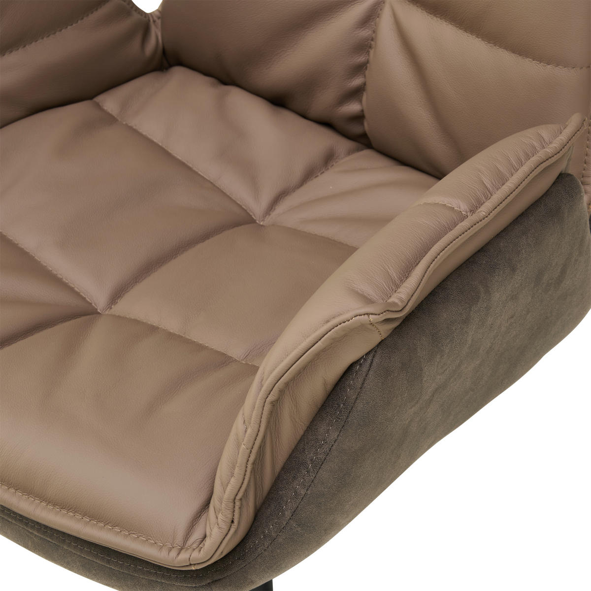 ARMLEHNSTUHL  in Eisen Webstoff Echtleder pigmentiert  - Schwarz/Braun, KONVENTIONELL, Leder/Textil (65/88/65cm) - Livetastic